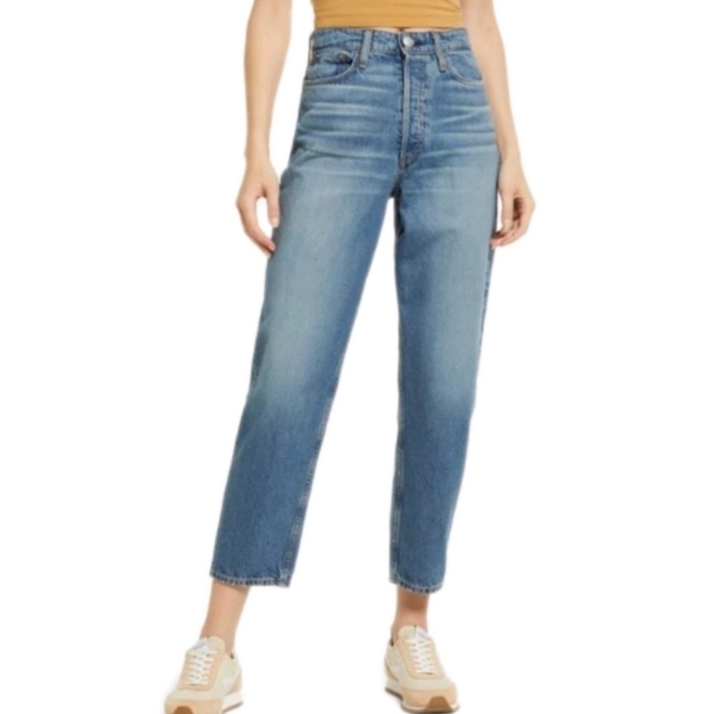 Rag & Bone Alissa High Waist Barrel Leg Crop Jeans In Gypsum Size 26 And 24